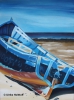 Blaues Boot, Lanzarote, Öl auf Leinwand, 80 x 60 cm