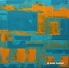 Türkis/Orange 1, 30 x 30 cm